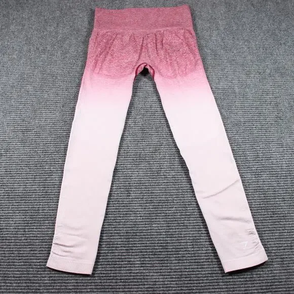 Gymshark Leggings Womens Small Pink Ombre Seamless High Waist - Picture 4 of 8